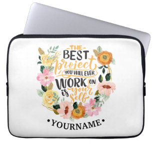 Elegant Blommigt inspiration Motivation Citat Laptop Fodral