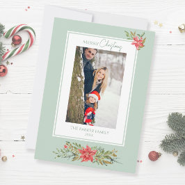 Elegant Blommigt Jul - Festive Photo Julkort