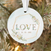 Elegant Blommigt Kärlek Greenery Guld