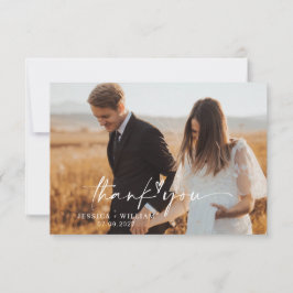 Elegant Blommigt Kärlek Heart Boho Fall WedPhoto Tack Kort