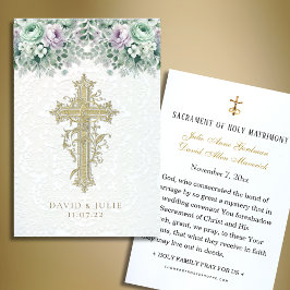 Elegant Blommigt katolskt Bröllop Prayer Card Visitkort