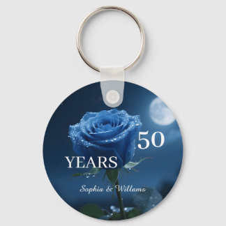 Elegant Blommigt Keepsak - Romantic Blue Ro Gift Nyckelring