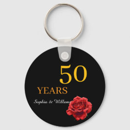 Elegant Blommigt KeepVII - Romantic Röd ros Gift Nyckelring