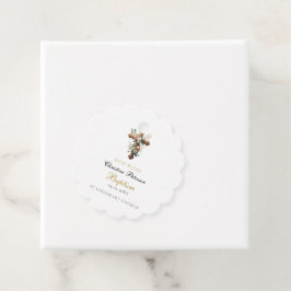 Elegant Blommigt  Kor Baptism Gåvor Etiketter