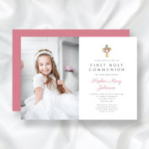 Elegant Blommigt Kor Girl First Communion Photo