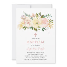 Elegant Blommigt Kor  Rosa Flicka Baptism vid 