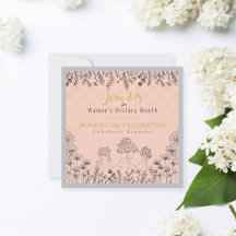 Elegant Blommigt Kvinnodagshistorik Firande Rosa