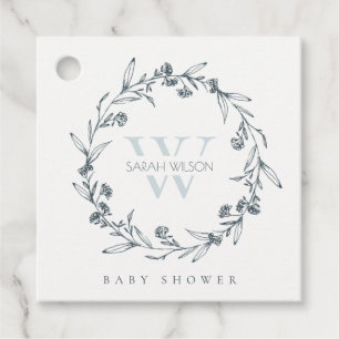 Elegant Blommigt Laurel WandeMonogram Baby Shower Gåvor Etiketter