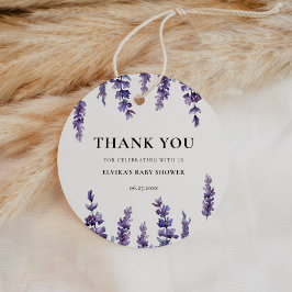 Elegant blommigt lavender Baby Shower Gåvor Etiketter