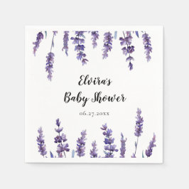 Elegant blommigt lavender Baby Shower Pappersservett