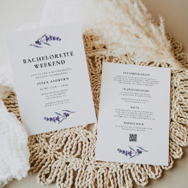 Elegant Blommigt Lavender Bachelorette Helg Inbjudningar