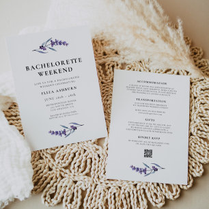 Elegant Blommigt Lavender Bachelorette Helg Inbjudningar