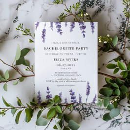 Elegant blommigt lavender Bachelorette Party Inbjudningar