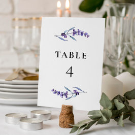 Elegant Blommigt Lavender Bordsnummer