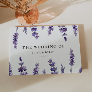 Elegant blommigt lavender bröllop gästböcker