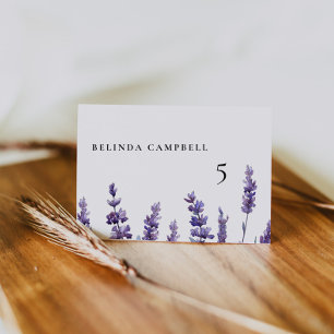 Elegant Blommigt Lavender Bröllop Gästplatskort Bordsnummer