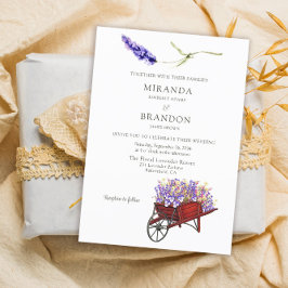Elegant Blommigt Lavender Bröllop Inbjudningar