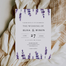 Elegant blommigt lavender bröllop inbjudningar