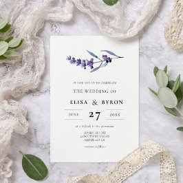 Elegant blommigt lavender bröllop inbjudningar
