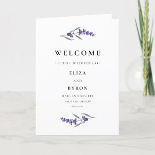 Elegant Blommigt Lavender Bröllop-mapp Program