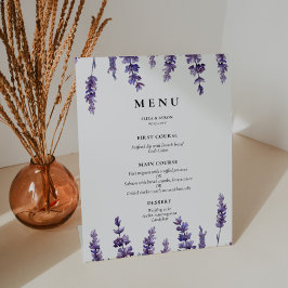 Elegant blommigt lavender bröllop-menyn