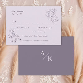 Elegant Blommigt Lavender Bröllop OSA Kort
