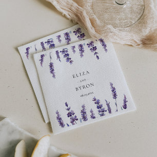 Elegant blommigt lavender bröllop papper napkin pappersservett