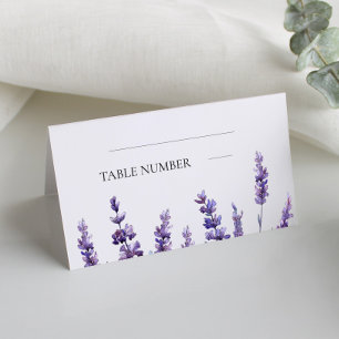 Elegant blommigt lavender bröllop placeringskort