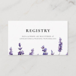 Elegant blommigt lavender bröllop-registerkort tilläggskort