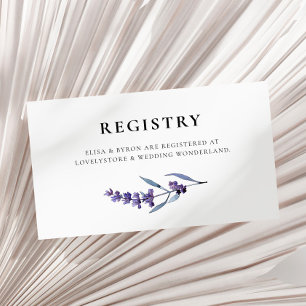 Elegant blommigt lavender bröllop-registerkort tilläggskort