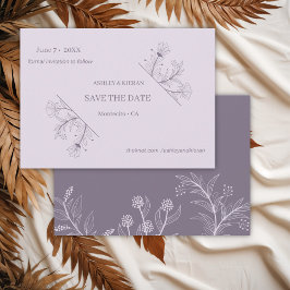 Elegant Blommigt Lavender Bröllop spara datum Datumet