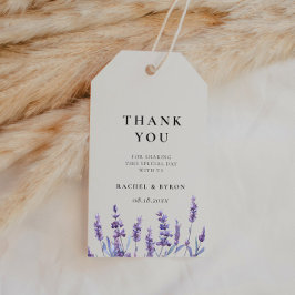 Elegant blommigt lavender bröllopsförmån presentetikett
