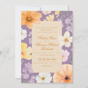 Elegant Blommigt Lavender bröllopsinbjudan Inbjudningar
