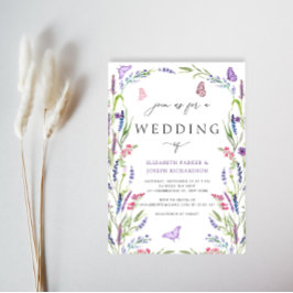 Elegant Blommigt Lavender bröllopsinbjudan Inbjudningar