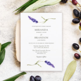 Elegant Blommigt Lavender bröllopsinbjudan Inbjudningar