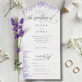 Elegant Blommigt Lavender Calligraphy Bröllop