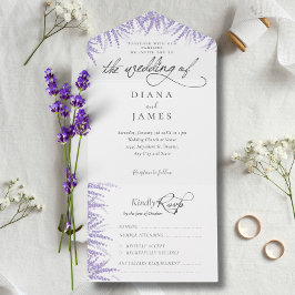 Elegant Blommigt Lavender Calligraphy Bröllop