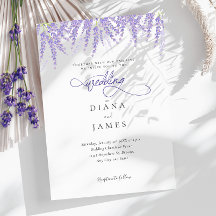 Elegant Blommigt Lavender Calligraphy Bröllop