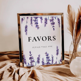 Elegant Blommigt Lavender-favoritsignatur Poster