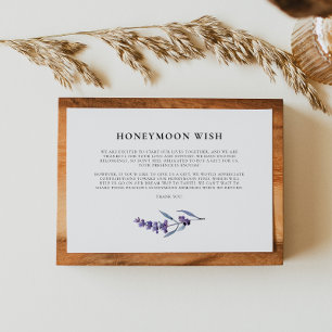 Elegant Blommigt Lavender Honeymoon Wish Tilläggskort