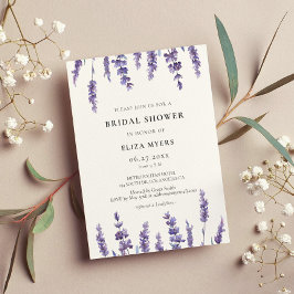 Elegant blommigt lavender Inbjudningskort för möhi
