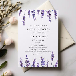 Elegant blommigt lavender Inbjudningskort för möhi