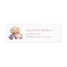 Elegant Blommigt Lavender &  Iris Flower Return Returadress Etikett