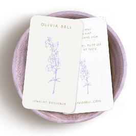 Elegant Blommigt Lavender Larkspur Visitkort