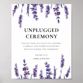 Elegant blommigt lavender Opluggad ceremoni i bröl Poster
