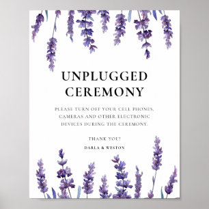 Elegant blommigt lavender Opluggad ceremoni i bröl Poster