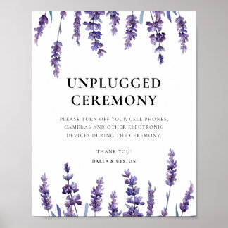 Elegant blommigt lavender Opluggad ceremoni i bröl Poster