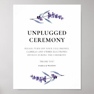 Elegant blommigt lavender Opluggad ceremoni i bröl Poster