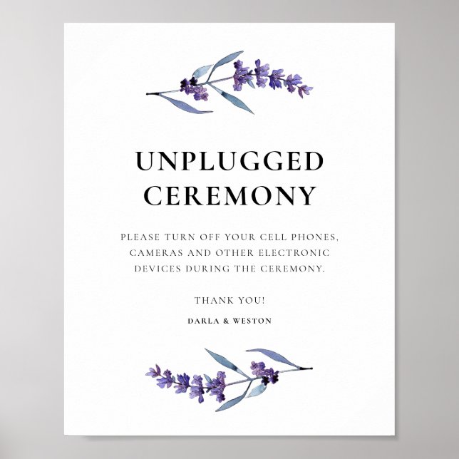 Elegant blommigt lavender Opluggad ceremoni i bröl Poster (Framsidan)