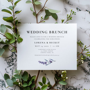 Elegant Blommigt Lavender Post Bröllop Brunch Inbjudningar